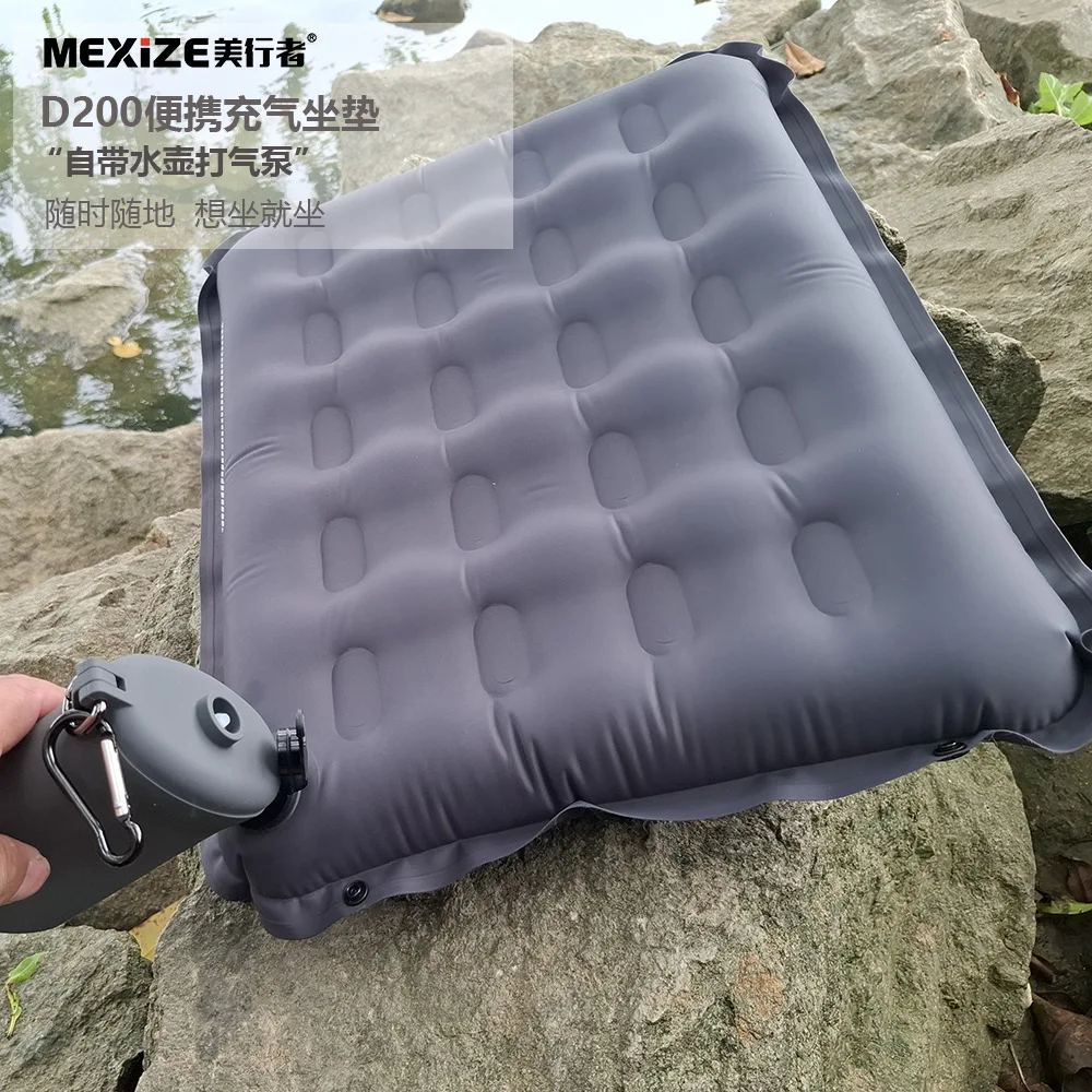 Inflatable Seat Cushion with Built in Pump, Lightweight TPU Camping Mat and Travel Waist Pillow for Outdoor Hiking and Office