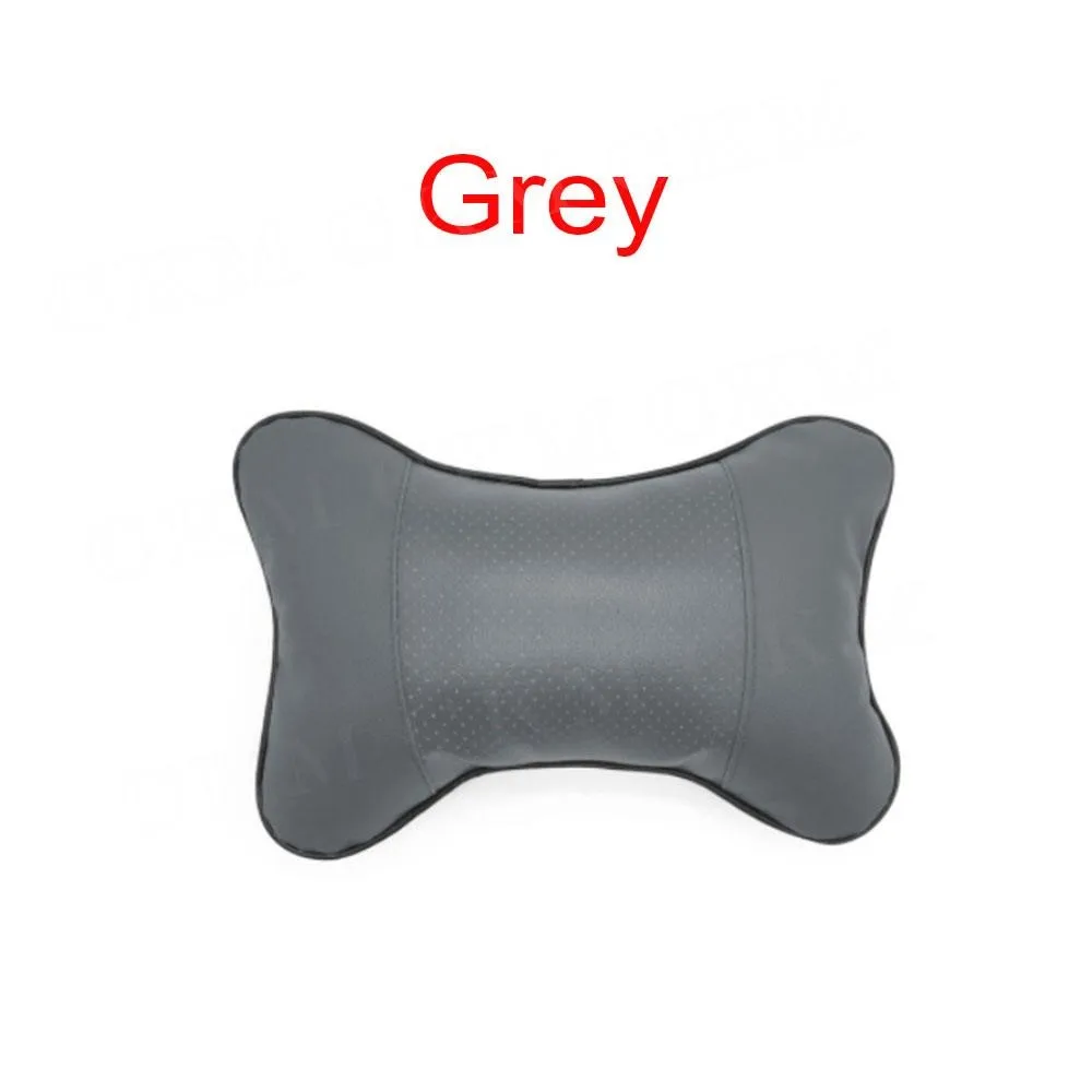 Car Neck Pillows Both Side Pu Leather 1pcs Pack Headrest For Head Pain Relief Filled Fiber Car Pillow Universal