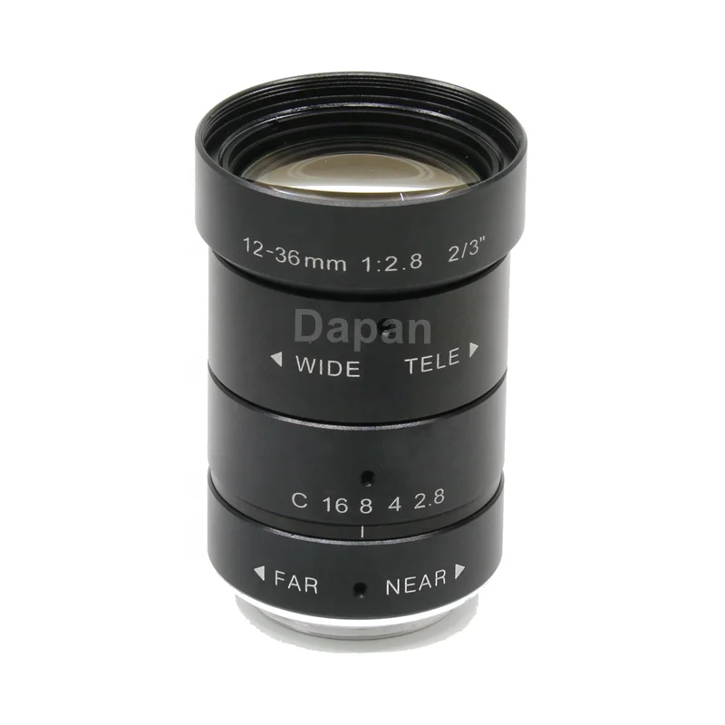 2MP バリフォーカルレンズ 12-36mm マニュアルアイリス C マウント F2.8 2/3 インチ低歪み FA 工業用レンズ