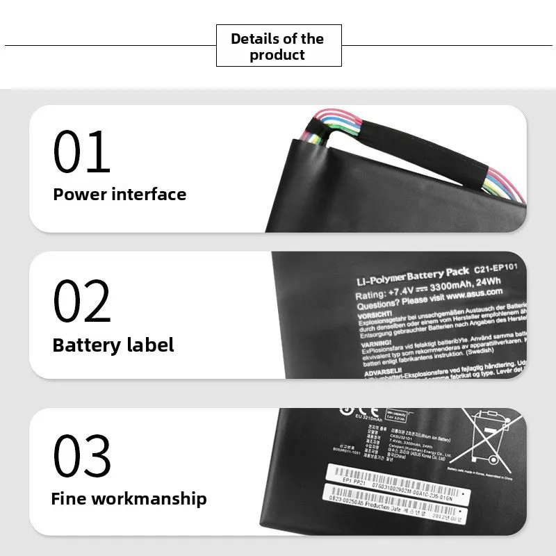 ل Asus EeePad TR101 TF101 بطارية الجهاز اللوحي C21-EP101 7.4 فولت 3300 مللي أمبير