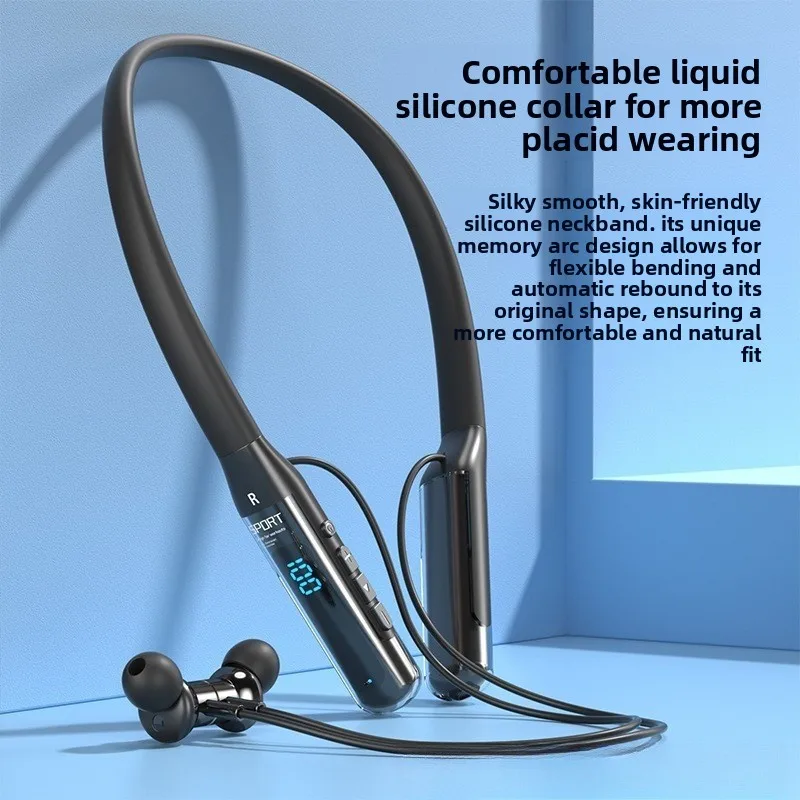 2026 New Neck Bluetooth Headset Intelligent Noise Cancellation Digital Long Battery Life Wireless Bluetooth Sports Headset view 5