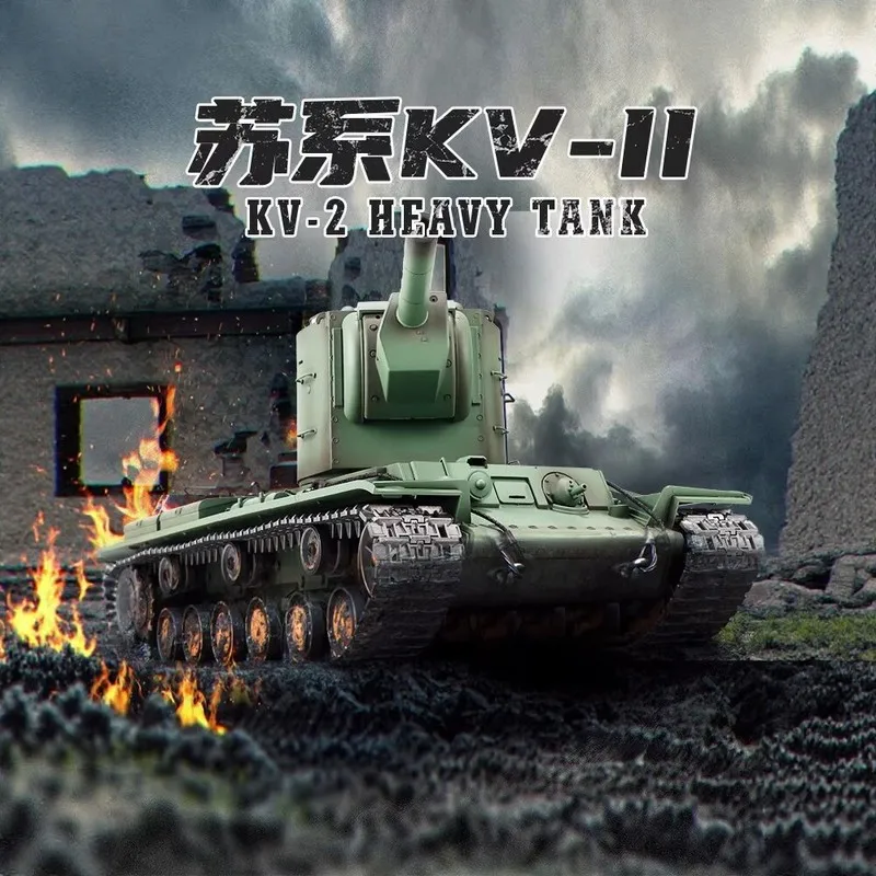 Heng Long 1/16 Soviet KV-2 Heavy RC Tank Metal Track BB Shooting IR Battle 2.4G Military Model Toy for Boys