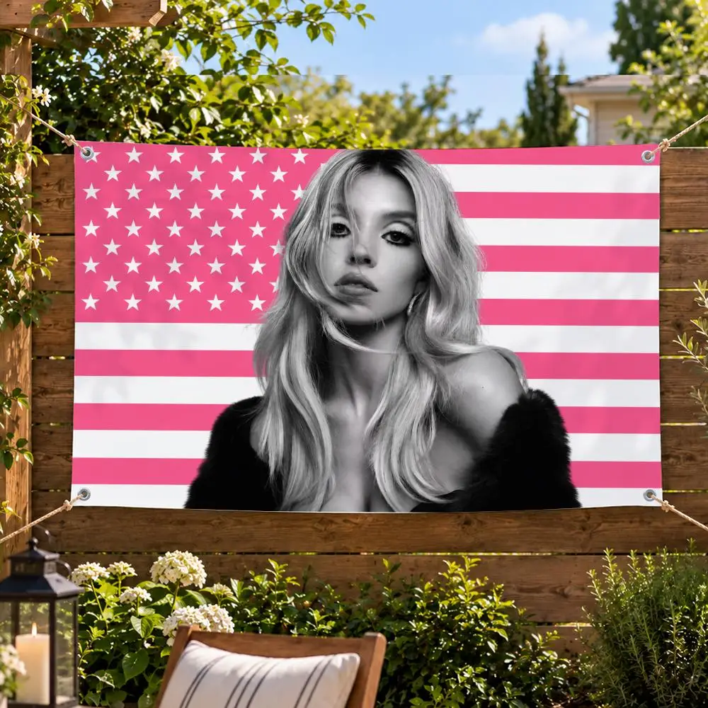 Celebrity Sydney Sweeney Flags Decorative Flag Banner Indoor Outdoor Garden Yard Patio Party Camping Wall Decor Gift