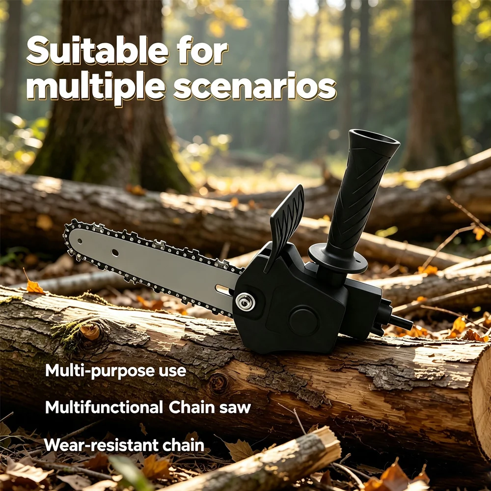 4/6 Inch Electric Drill to Chainsaw Adapter Portable Wood Plastic Metal Cutting Tool for Home Trimming and Woodworking