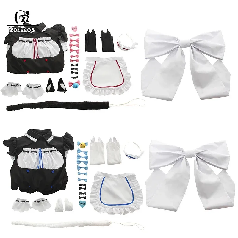 ROLECOS Game Chocola Vanilla Maid Dress Costume Cosplay Women Cat Neko Girl NEKOPARAv;2,r'6;t. view 5