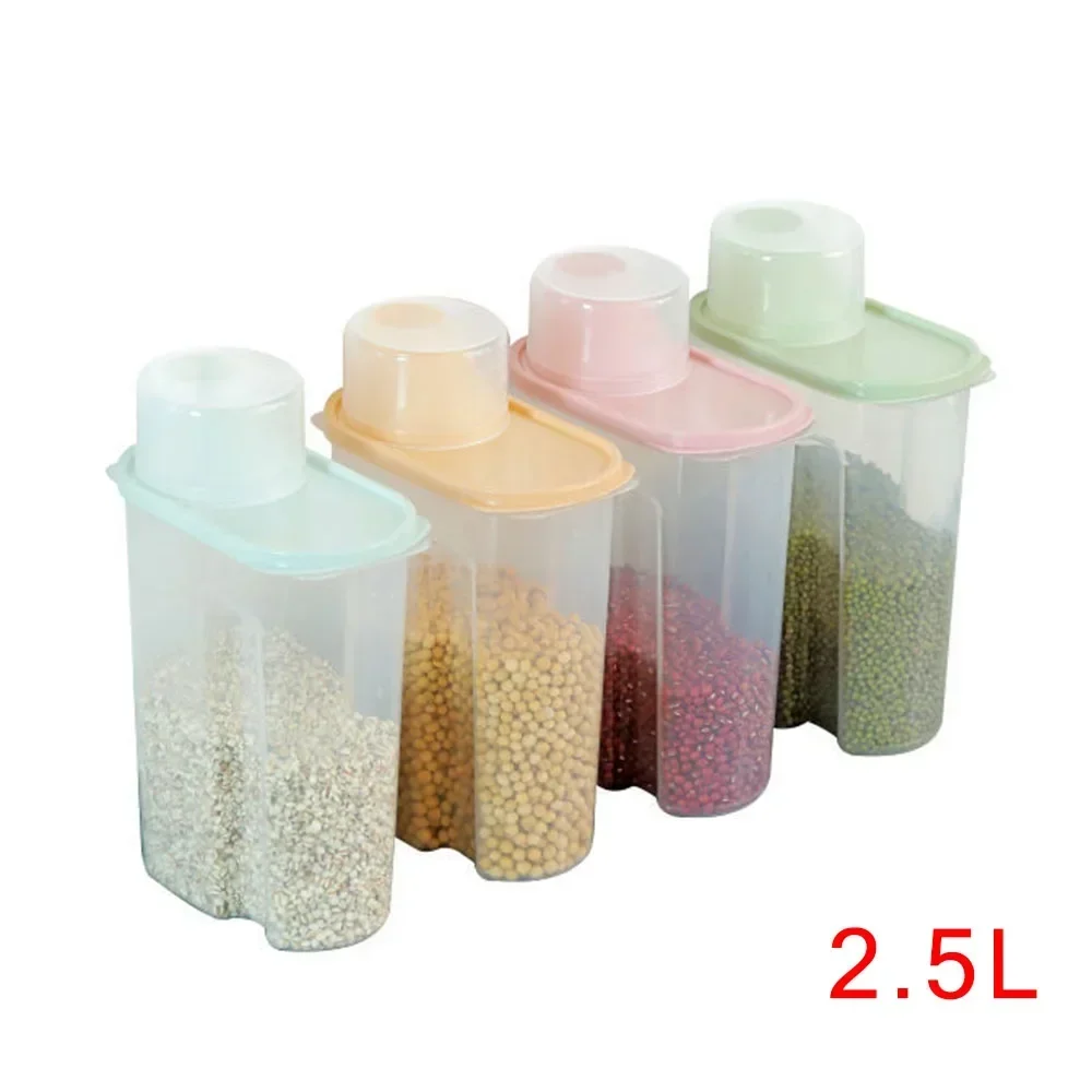 8pcs Large Capacity Airtight Dry Food Container Durable Cereal Storage Box 2.5L Food Containers 2020 New Arival For 2020