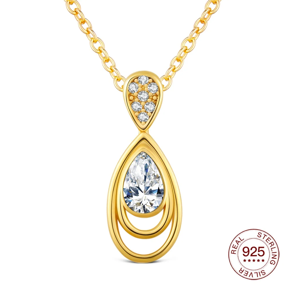 Women's 925 Sterling Silver Heart & Moon Necklace