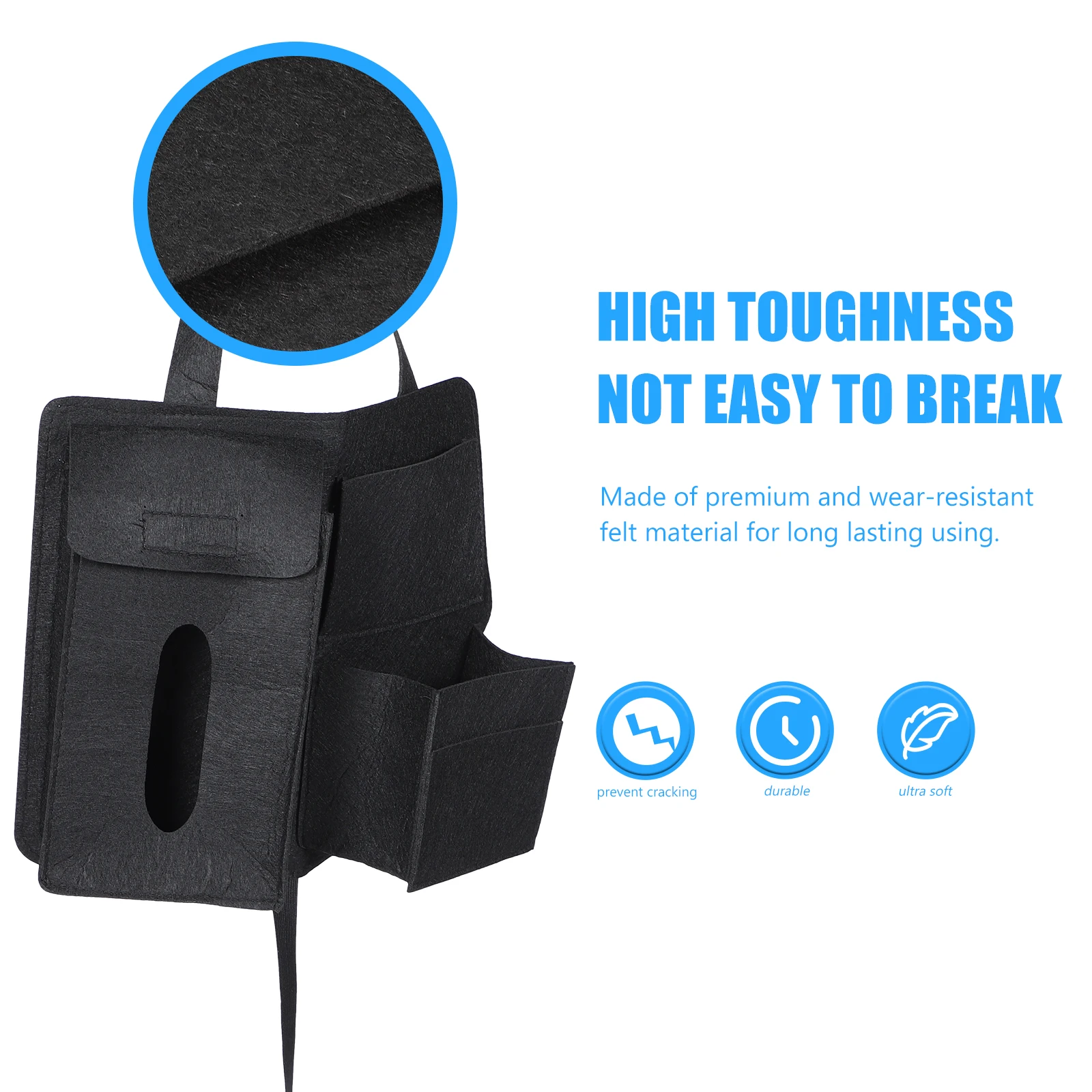 

2pcs Backseat Car Organizer Felt Storage Bag Multi Pockets Hanging Seat Pouch For Auto Interior Tidy Environment Easy Install