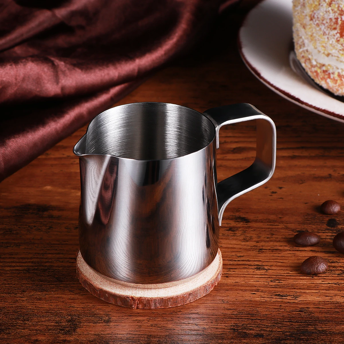 

Bringing Milk Cup Latte Coffee Metal Espresso Art Small Stainless Steel Frothing Syrup Condiment Cups