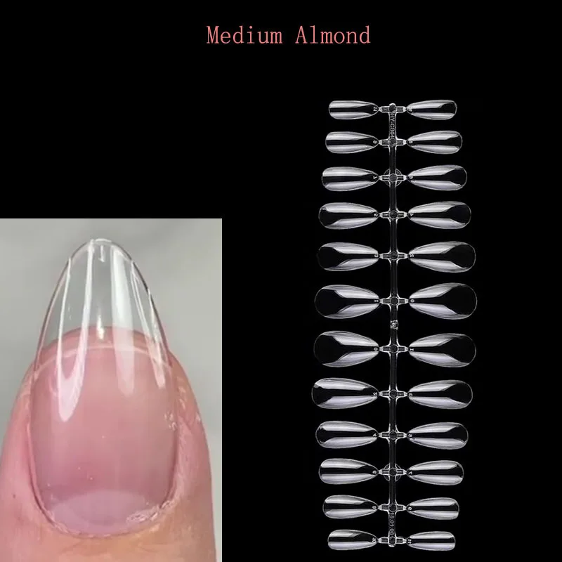 120Pcs X Gel Tips For Extension Nail Tips System Fake Nail Sculpted Almond Full Cover Press On Nails Short American Nail capsule