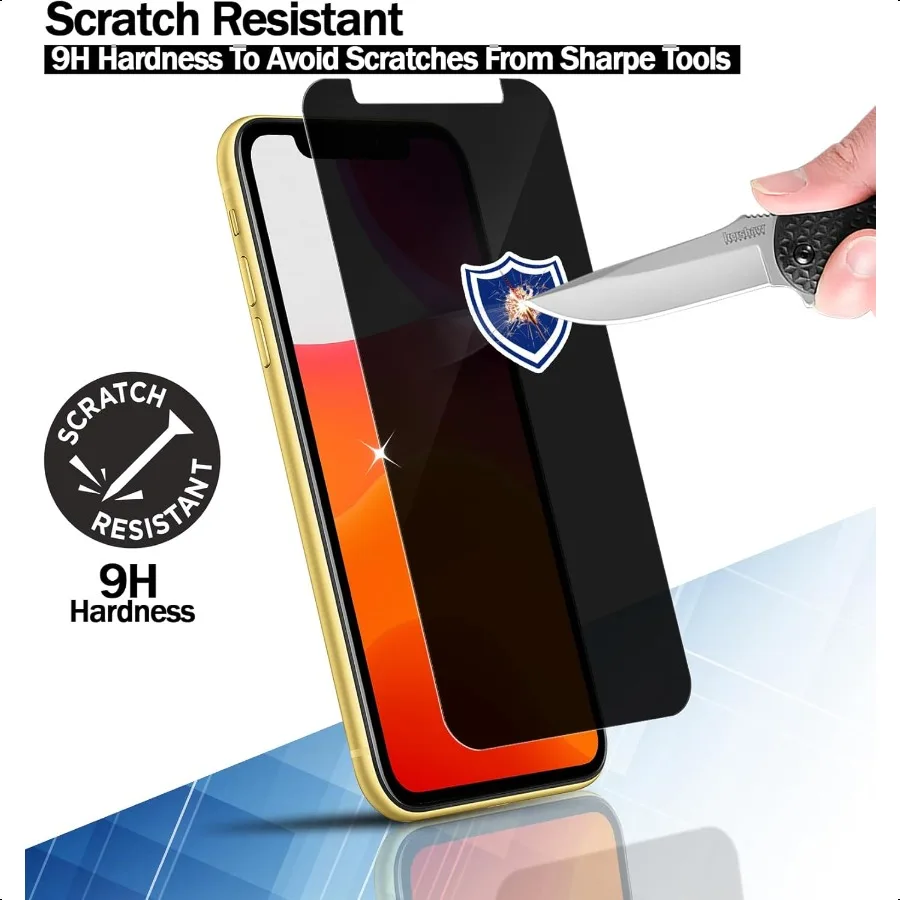 RKINC Screen Protector [3Pack] for iPhone 12 12 Pro 6.1Inch Privacy Tempered Glass Film Screen Protector [Anti Spy][LifetimeWar