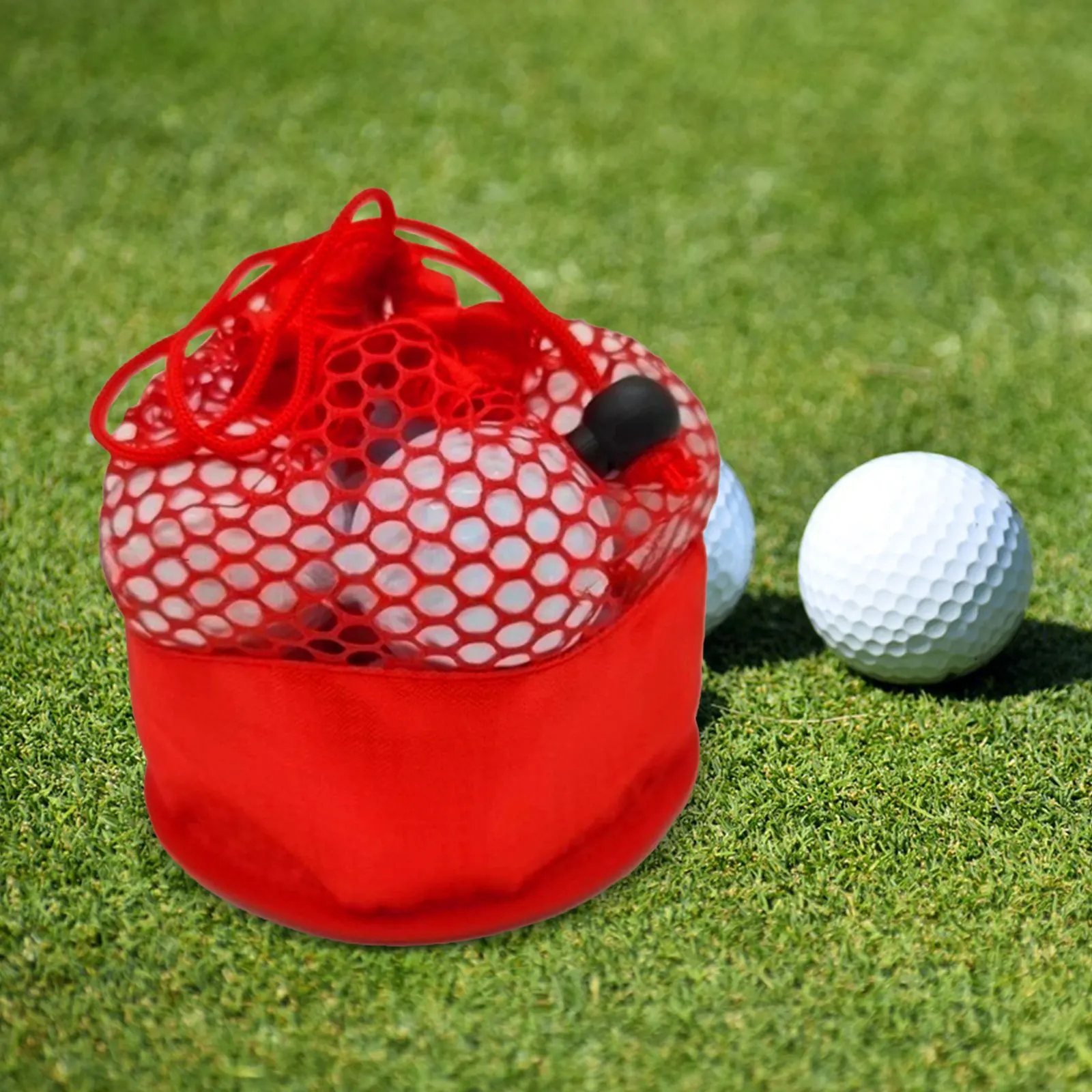 Bolsa de malla ligera con cordón para pelotas de Golf, bolsa de red de almacenamiento para gimnasio, deportes, lavado de juguetes, buceo, accesorios