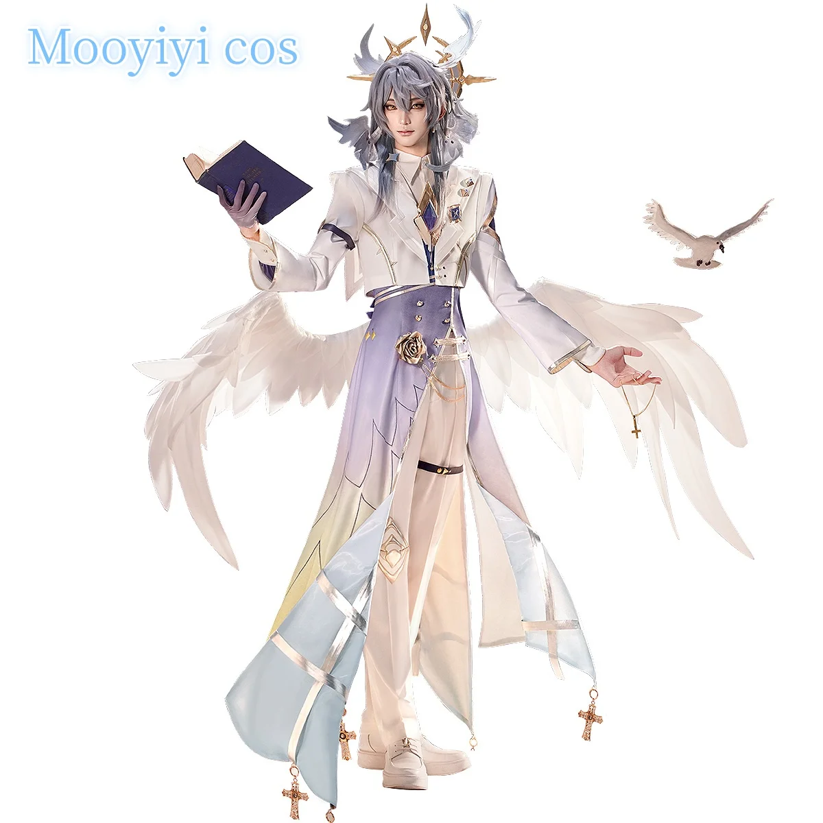 

Game Honkai Star Rail Sunday Cosplay Costume Halloween Christmas Role Playing Party Mooyiyi Exquisite Metal props White Dress