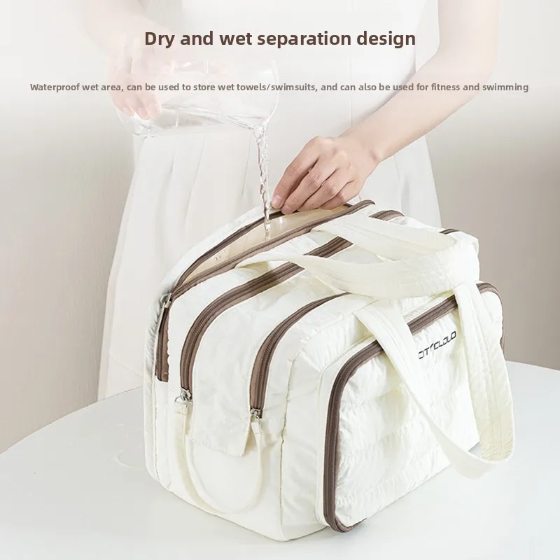 

Дорожная косметичка большой емкости, портативная перегородка для сухого и влажного разделения, трехмерная