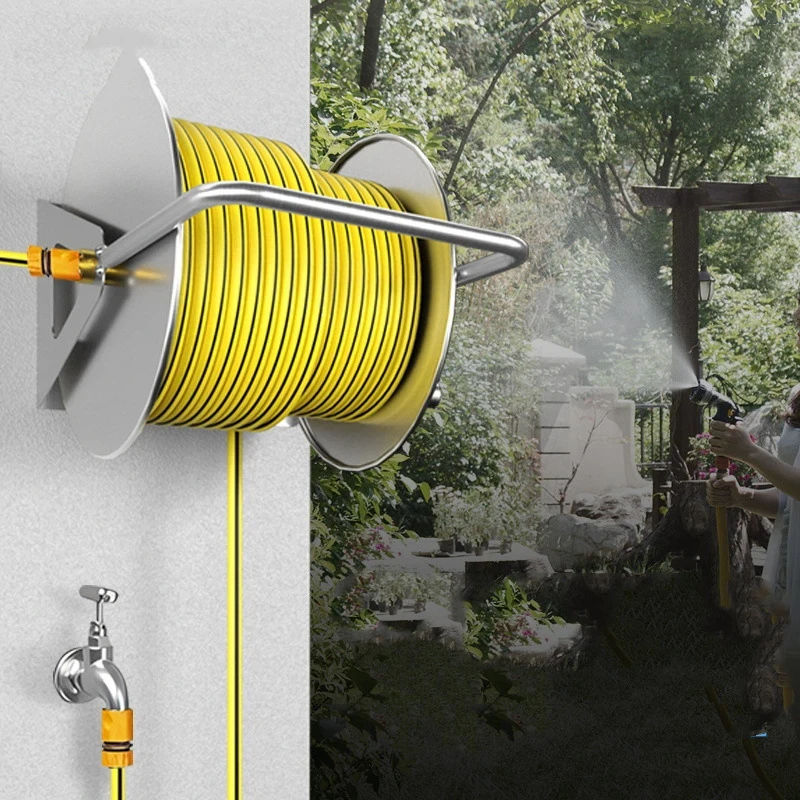Garden Water Hose Reel Cart Portable Hose Reel Cart with Armrest Durable Water Hose Holder for Garden for Hose Watering Use