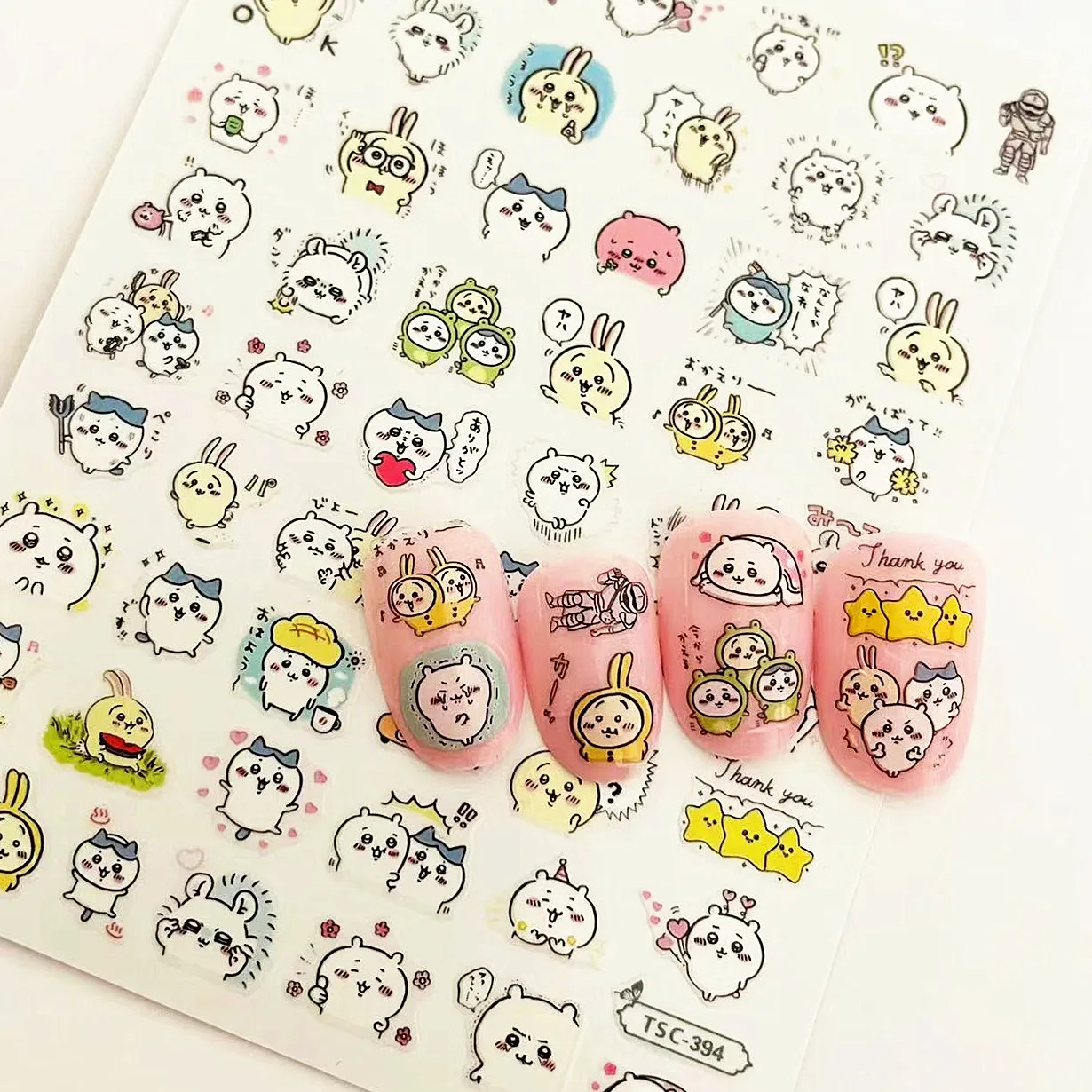 TSC-394 Newest 420-426 design cartoon girl colorful film designs 3d nail art sticker nail decal accessories