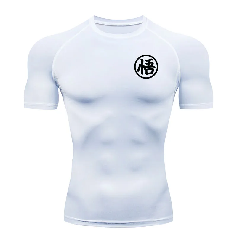 Dragon Ball Anime Print Men's Running Shirt Tight Fitting Top Fitness Shirt Anime M Sports Fast Drying Summer Training T-shirt
