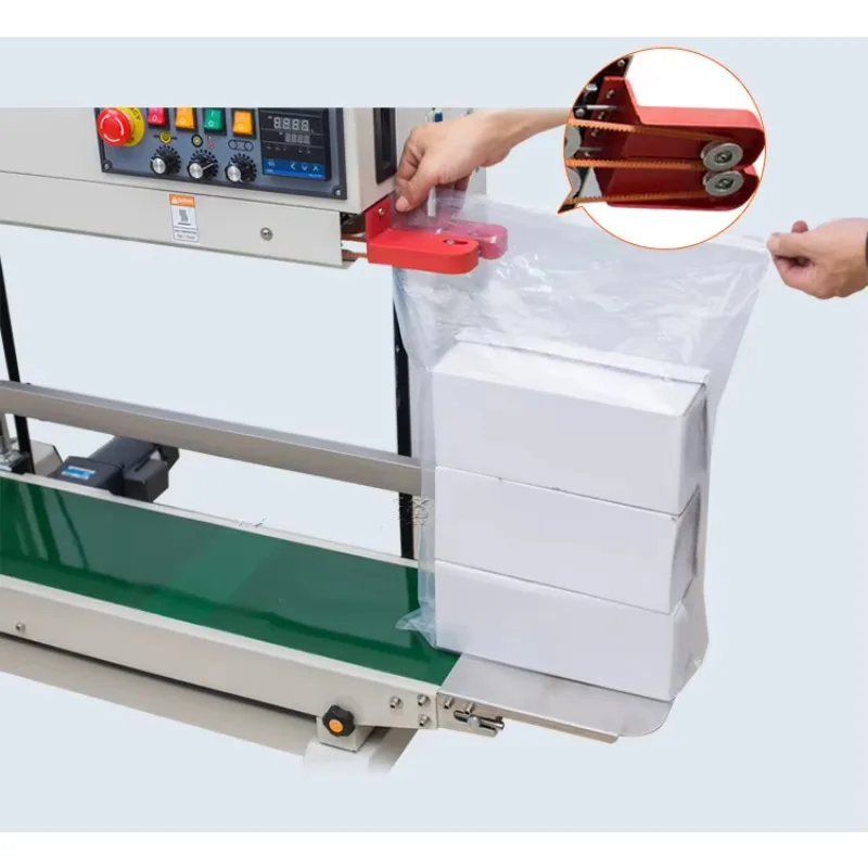 Continuous Band Sealing Machine 15kg 10kg 5kg Bag Vertical Sealer