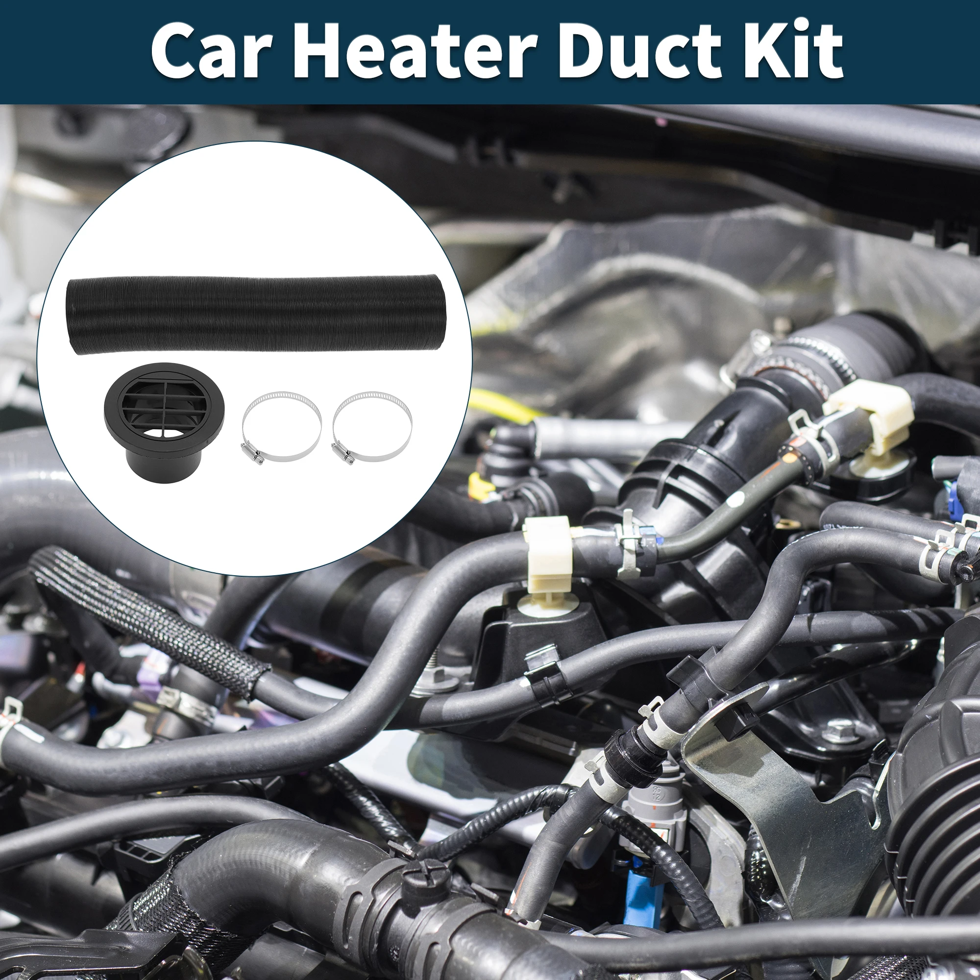 

Комплект воздуховода обогревателя автомобиля UXCELL 60 мм ID 100 см макс. L с крышкой выхода вентиляционного отверстия