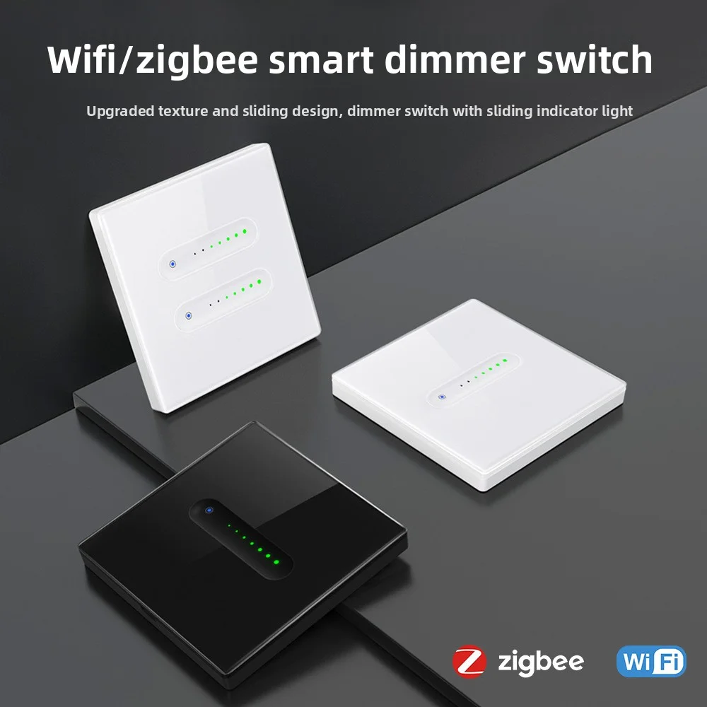 Tuya Wifi Intelligent Touch Switch App Remote Control Voice Control Glass Panel 86 Type Eu Intelligent Dimming Switch