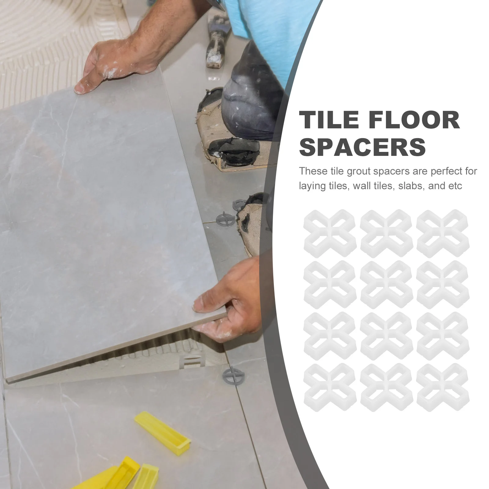 

100Pcs Tile Spacer Cross Leveling System 10mm PVC for Flooring Wall Tiles Simple Design Practical Use for Beginners