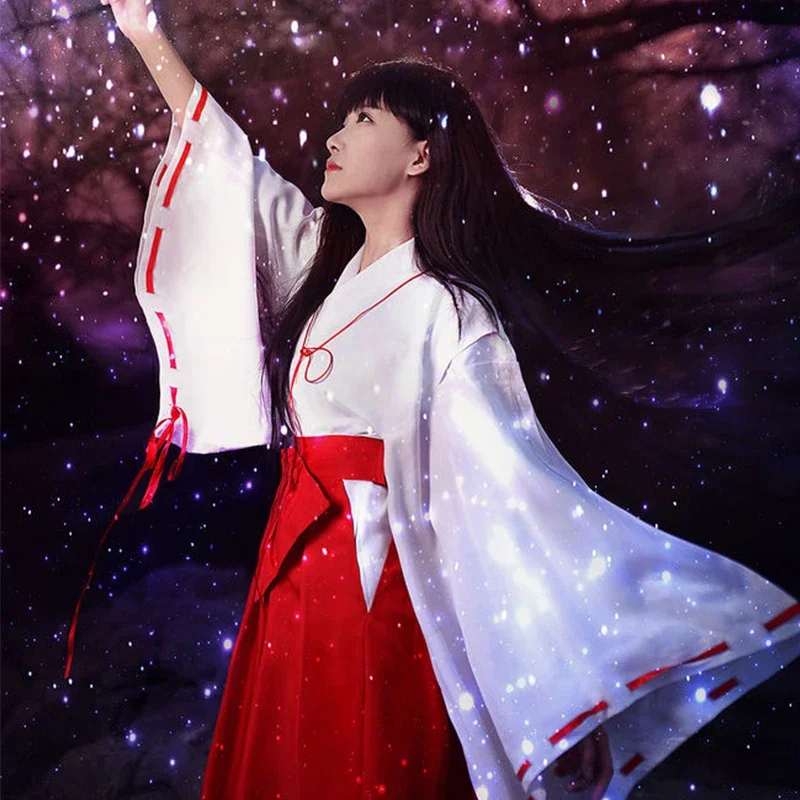 Inuyasha Kikyou Cosplay Costume Women's Halloween Carnival Funny Party Costume Anime Wigs Straw Sandals view 5