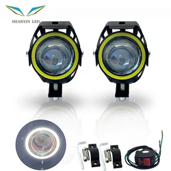 Motorcycle LED Headlight Additional Spotlights 3000LMW U7 Motorbike LED Driving Fog Lamp Spot Light with Switch Universal