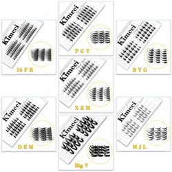 Kimcci 3D Fluffy Natural Segmented False Bundles Eyelash Extension Natural Russian Volume Faux Eyelashes DIY Individual Bundles