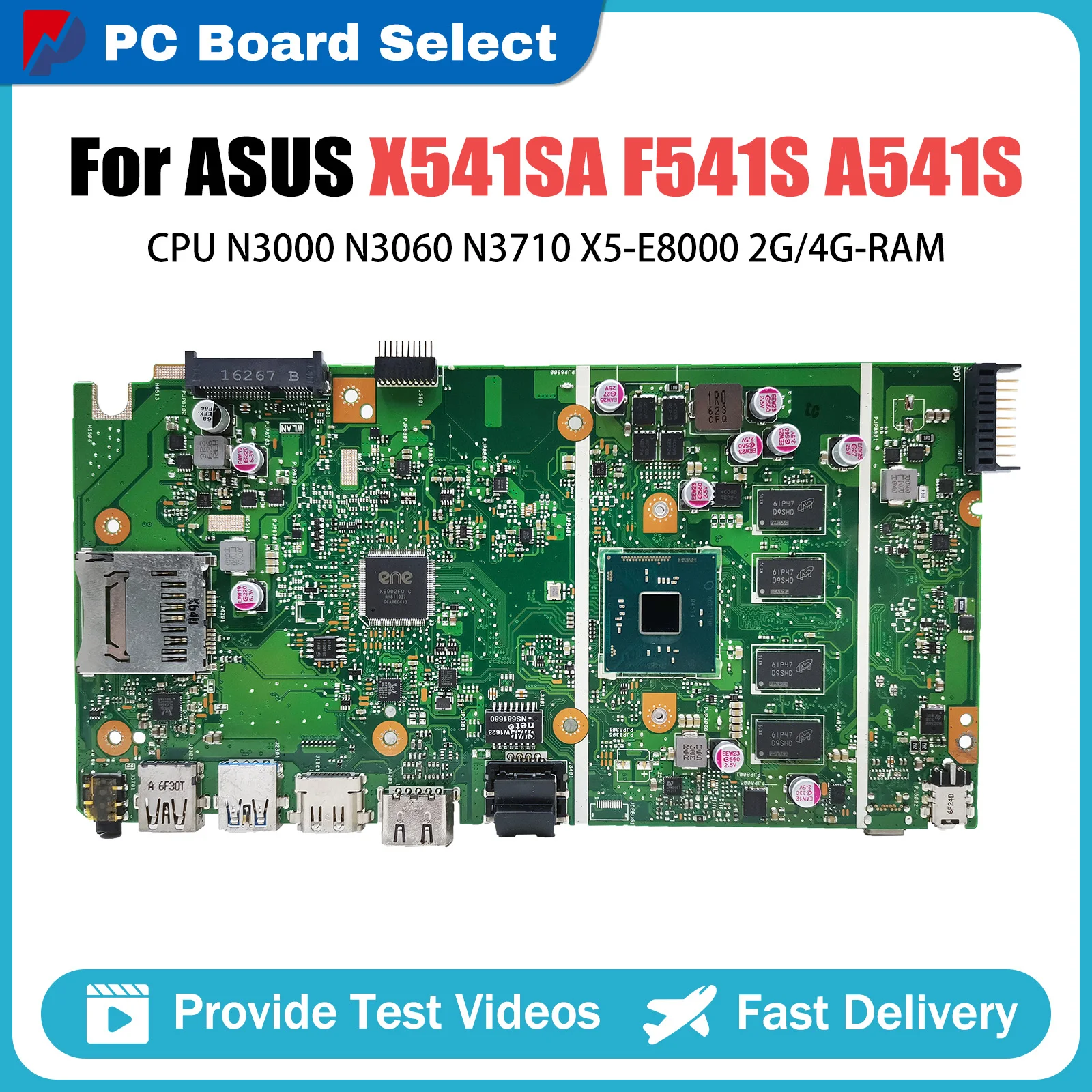 

Laptop Motherboard For ASUS X541S F541S A541S Mainboard N3000 X541SA N3060 N3710 X5-E8000 CPU 2GB 4GB-RAM Systemboard