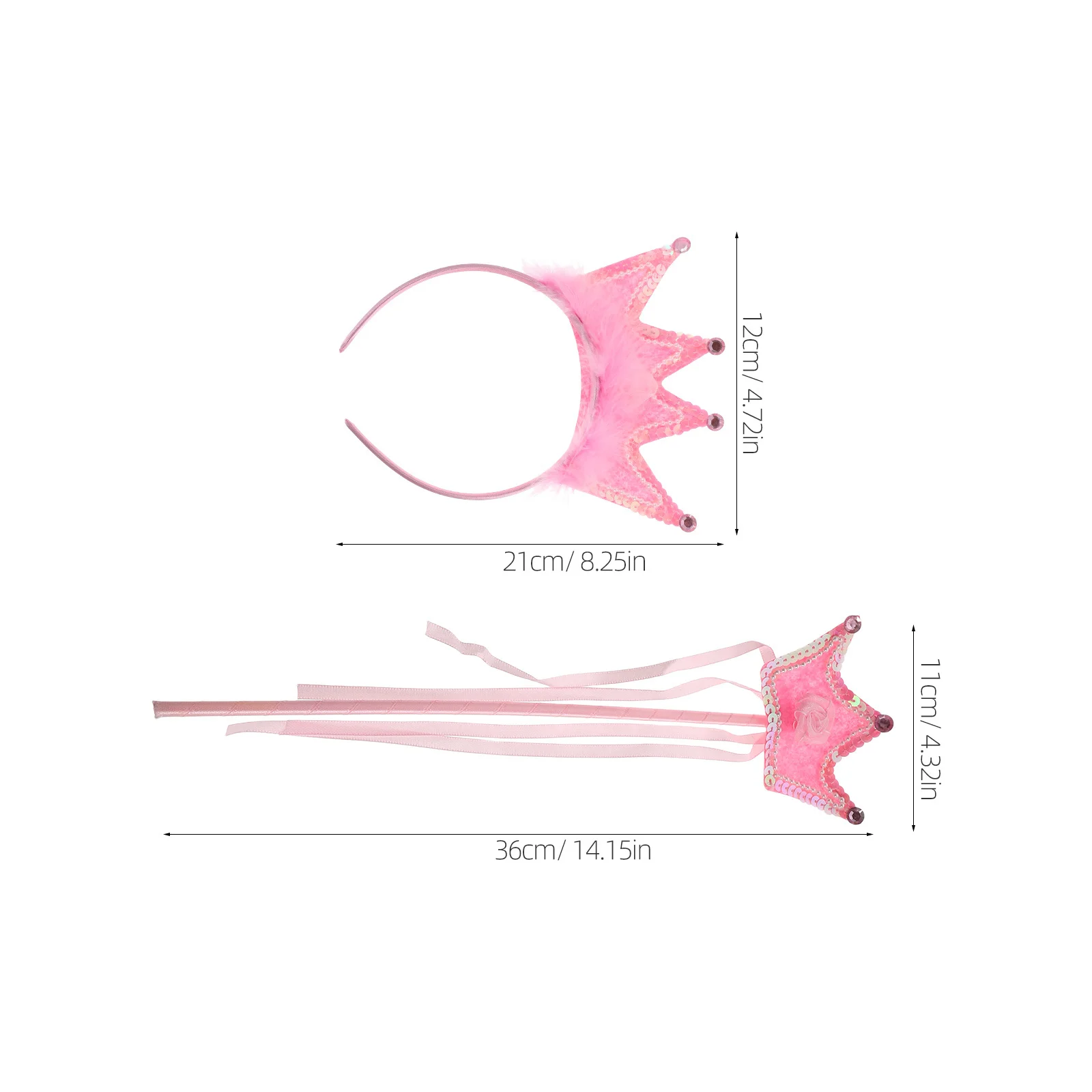 1 مجموعة الأميرة عقال للرأس على شكل تاج عصا مجموعة بريق تيارا فستان حفلة عيد ميلاد اكسسوارات عقال للرأس زي أغطية الرأس