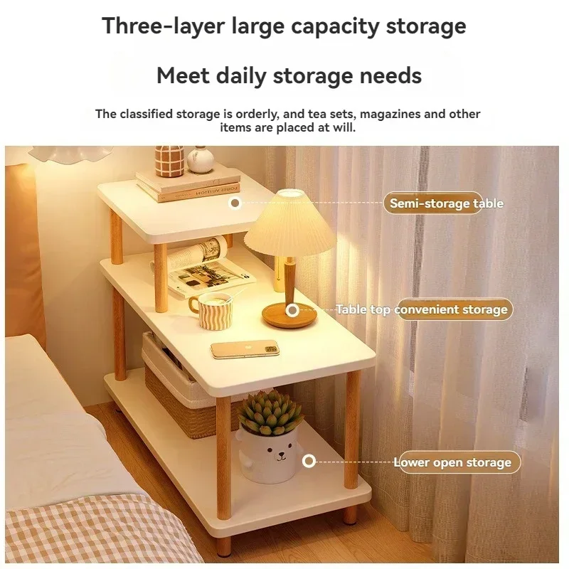 Bedside cabinet with narrow edges for home use, simple small storage rack, living room, small coffee table, next to sofa, a few