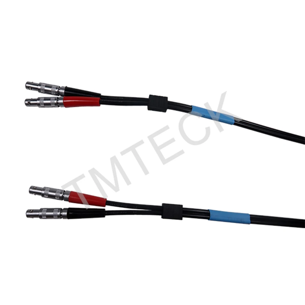 Dual RG174  Industrial coaxial UT cable compatible with style LEMO 00 to LEMO 00  for NDT instruments