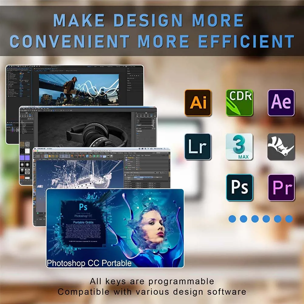 لوحة مفاتيح صغيرة مخصصة للألعاب الميكانيكية لوحة مفاتيح ماكرو مخصصة للبرمجة USB 4Key 3Key + 1 مقبض للعمل المكتبي لألعاب الكمبيوتر OSU