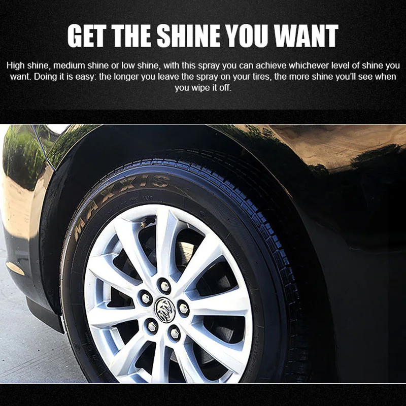 260ml Car Tire Shine Spray Tyre Gloss Tires Coating Spray Liquid Detailing Agent Wheel Brightener Anti Scratch