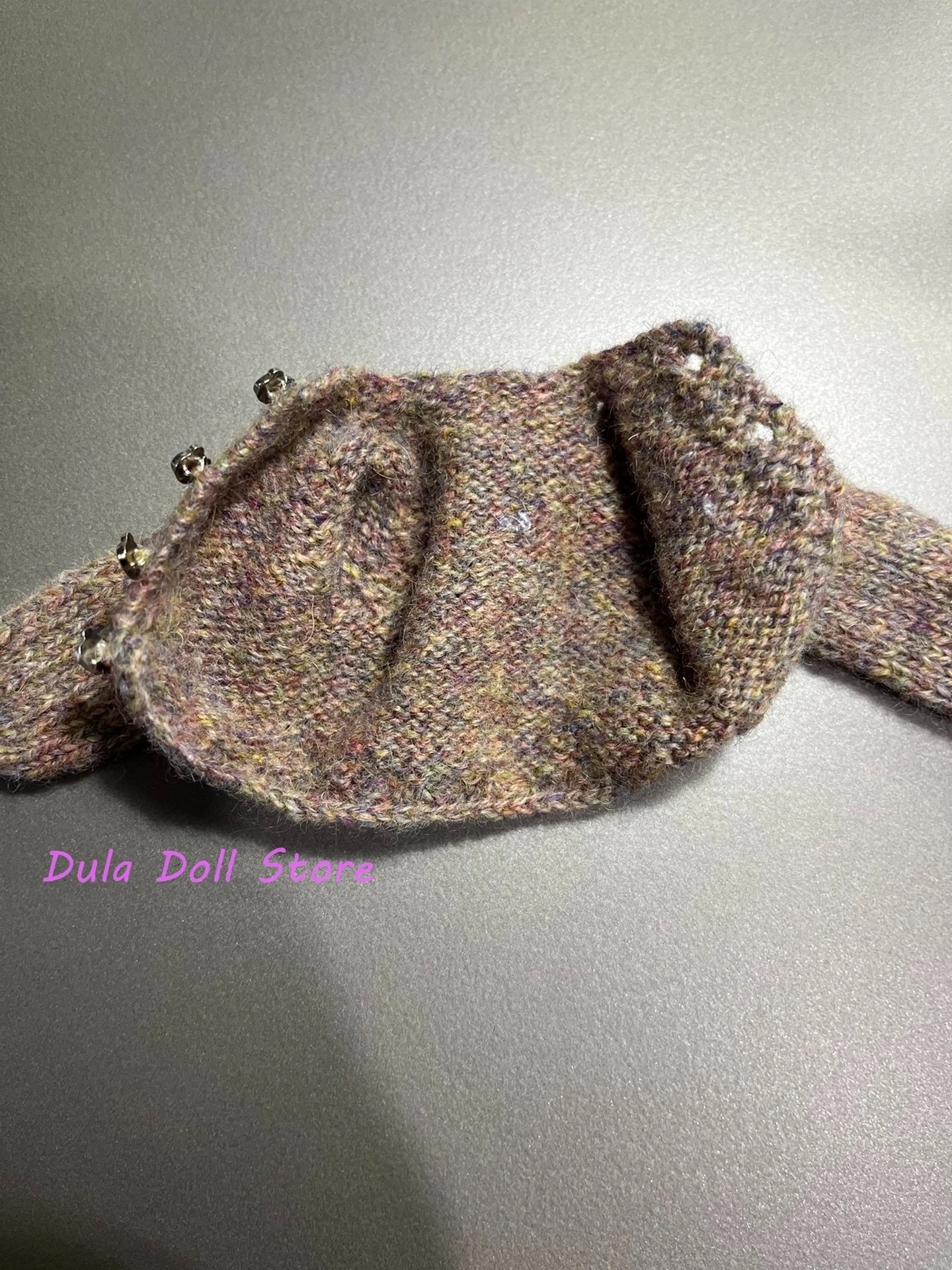 Dula Doll Clothes Dress Hand-mixed color wool yarn knitted sweater for Blythe Qbaby ob24 ob22 1/6 6 points body doll