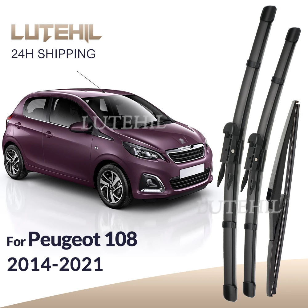 LUTEHIL Front&Rear Wiper Blades Windshield Windscreen For Peugeot 108 Citroen C1 Toyota Aygo 2 2014-2021 Window Brushe 26