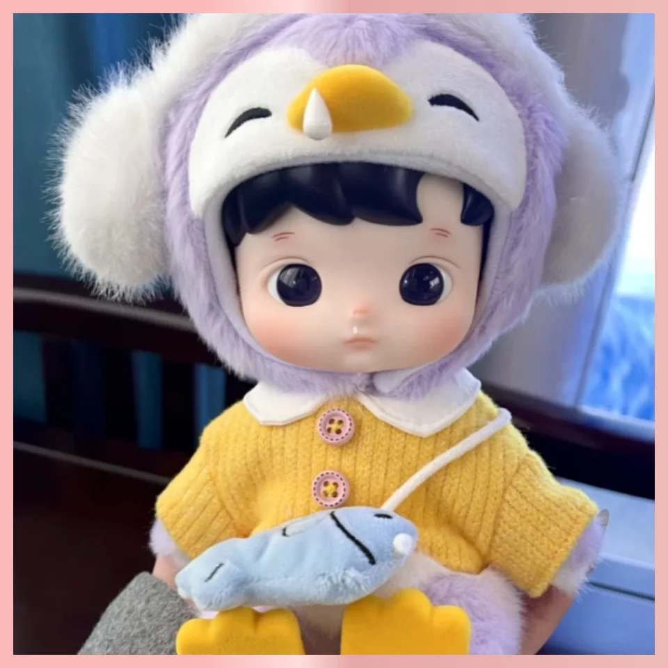 Genuino 20 cm Hacipupu Pinguino 1/8 Bjd Snuggle With You Serie Cieco Scatola Sling Appeso Borsa Ciondolo Tazza Anime bambola mobile