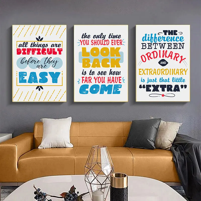 Fashion Inspirational Life Attitude Quotes Canvas Art Poster Prints Modern Motivational Words Wall Decor Picture for Home Office