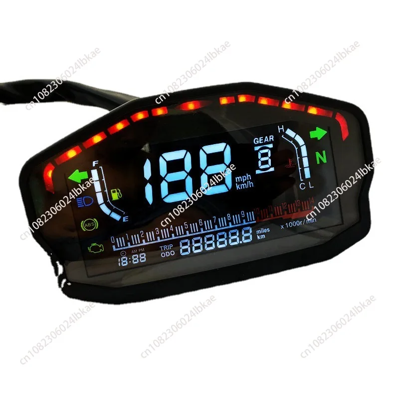 Motorcycle bare handle car modified color screen LCD instrument with adjustable speed of 1-6 gears,