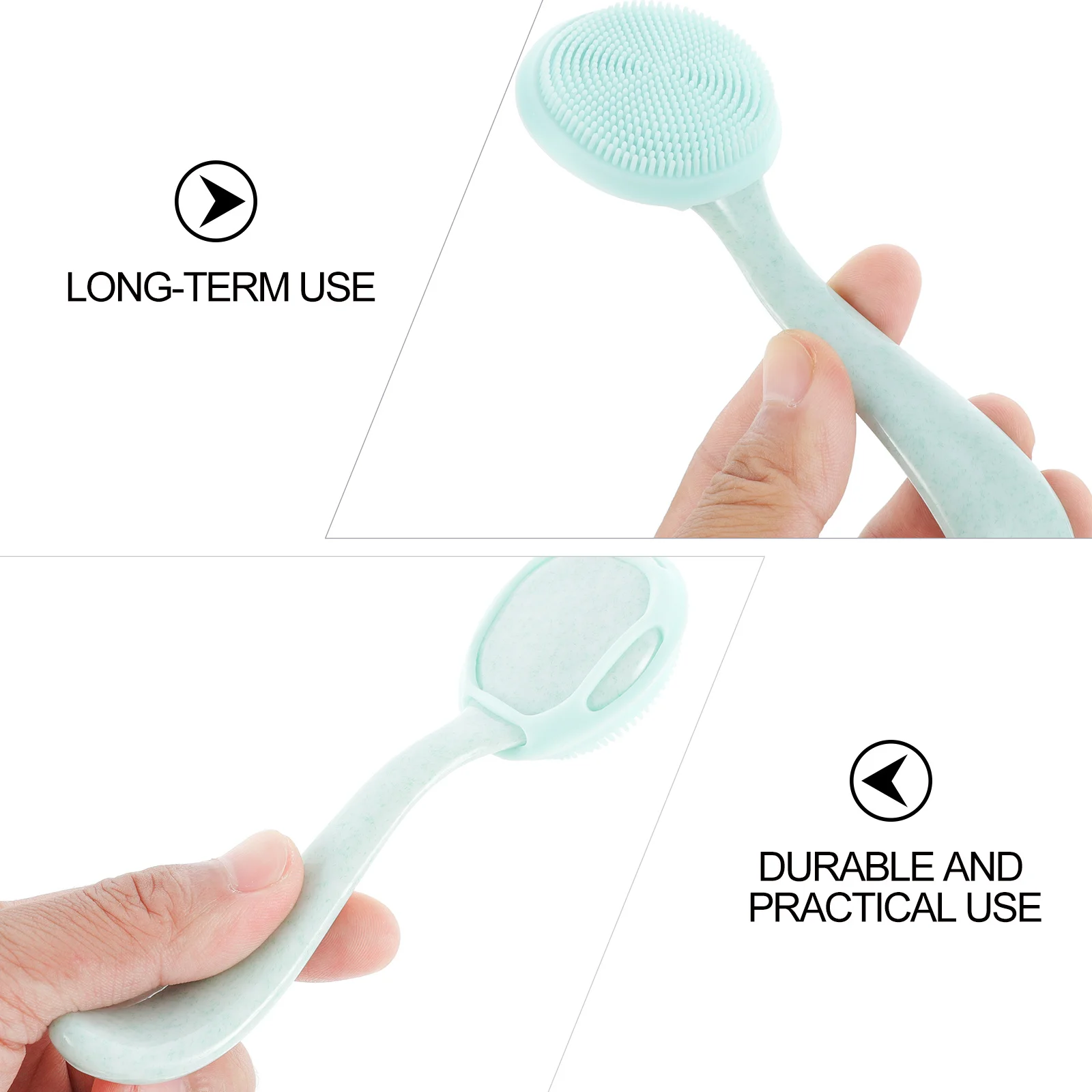 Épurateur de visage en Silicone, brosse de nettoyage en profondeur, manche Long, outil de nettoyage du visage doux, soins pour l'élimination des points noirs, 3 pièces