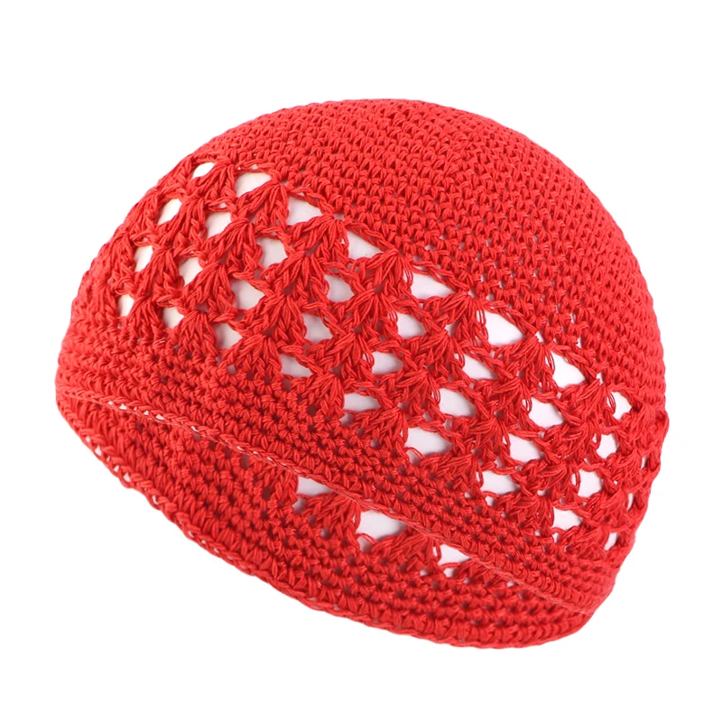 Új kufi kupak tömör Gyapot Nők férfiak Fohász hats Iszlám Iszlám beanie kufi hats Horgol handmade téli tartja Együttérző accessor