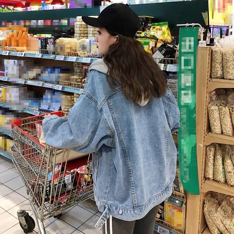 

Denim Coat Real Fur Womens Spring Chambray Cropped Urban Sweet Kpop Patchwork Young Sashes Outcoats Raw-Edges Fitted Pleated Y2K