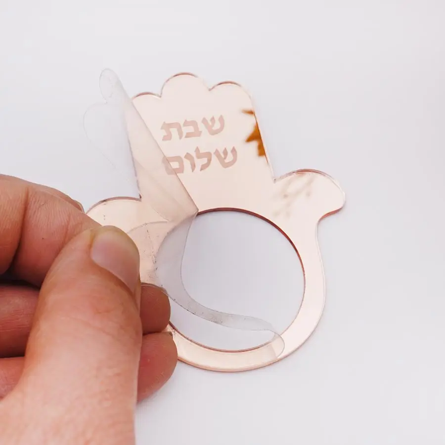 12pcs Acrylic Hamsa Hand Shabbat Napkin Ring - Jewish Decorative Napkin Holder for Table Shalom Theme view 6