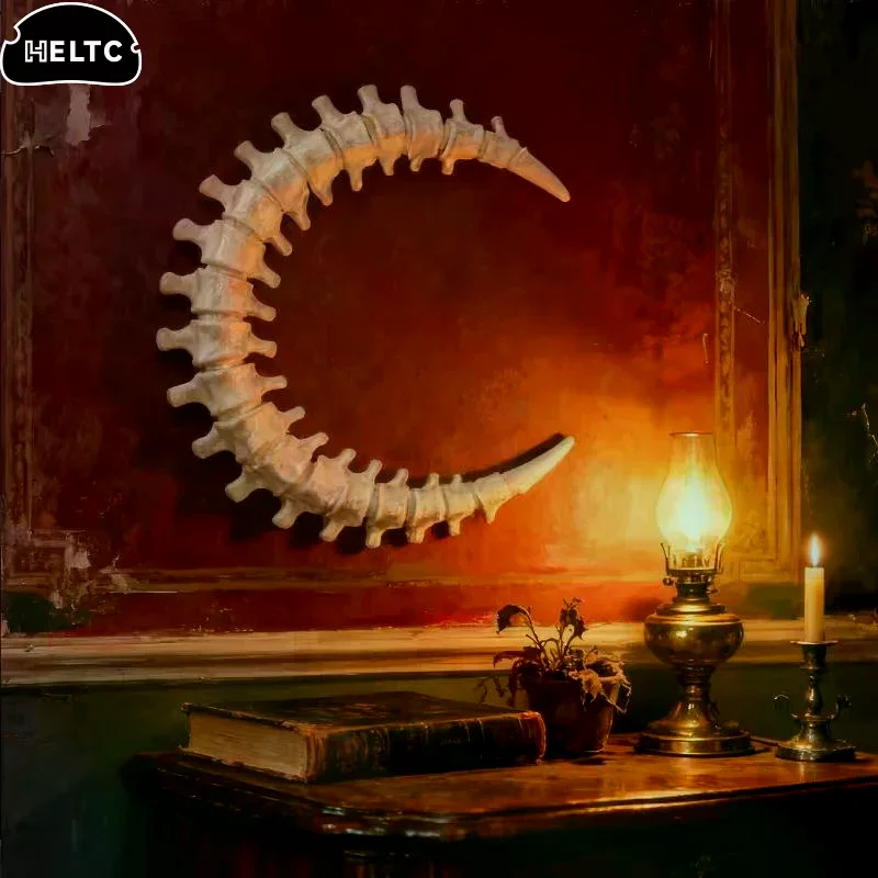 Spinal Cord Moon Wall Hanging Gothic Home Decor Living Room Wall Art Ornament Dissecting Wall Decorations Using Bone Moon Art