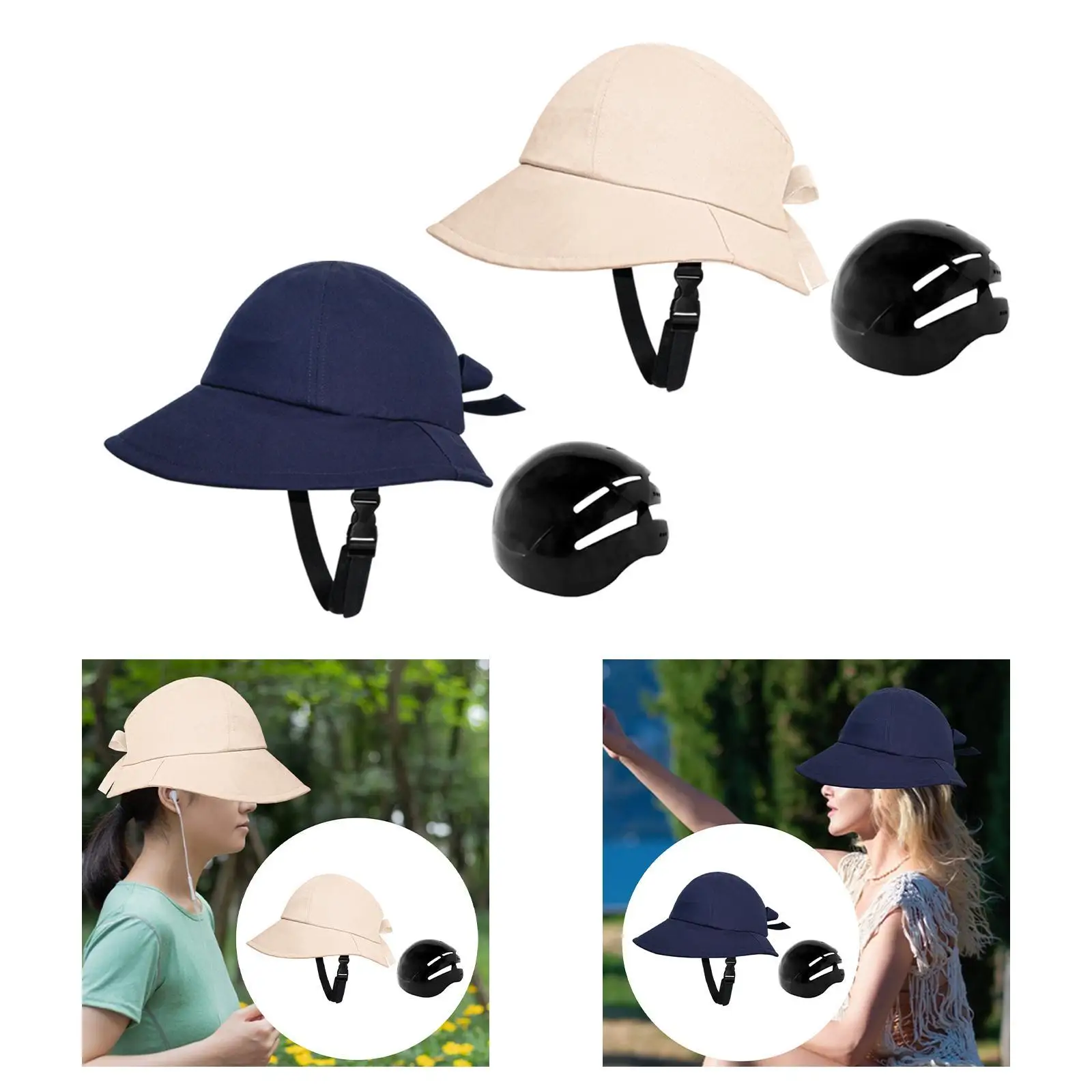 

Cycling Sun Hat with Hard Shell for UV Protection Stylish with Chin Strap