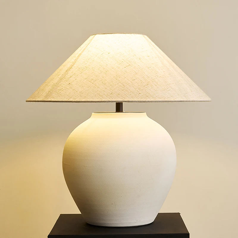 

Wabi wind lamps, pottery pots, new Chinese bedside lamps, bedroom living room ornaments, Song-style aesthetic desk lamps