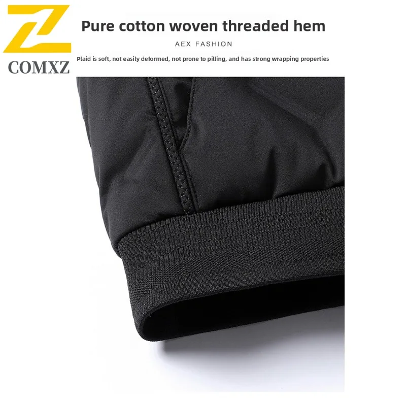 COMXZ 2025 Men Baseball Collar Cardigan Padded Jacket Winter Business Casual Thickened Warm Coat Fashion Best seller windbreaker