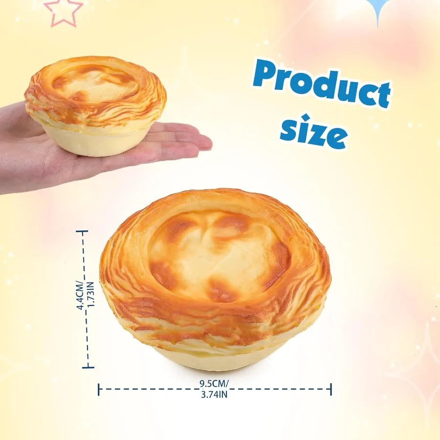 Anboor Squishies à montée lente, jouets pour tarte aux œufs, mousse alimentaire, anti-Stress, jouet à presser géant mignon, parfait pour les récréations et les Str