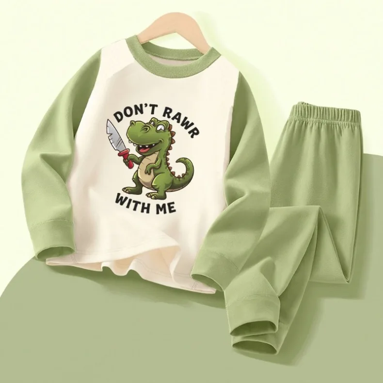 Herbst-Winter-Mode für Jungen und Mädchen, langärmelige Heimkleidungssets, weiche Kinderkleidung, Kinderpyjamas, Schlafanzug – Detail 4