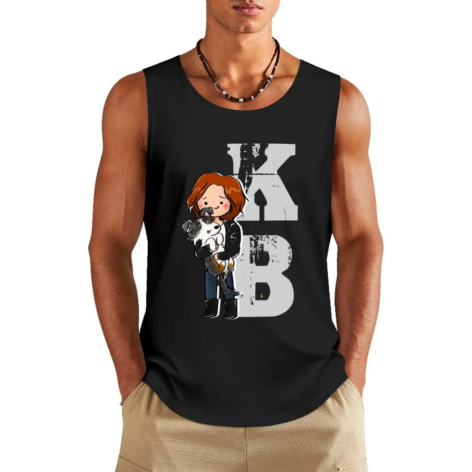 Kat Barrell - white Tank Top Men's vest Men's cotton t-shirt man sexy?costume